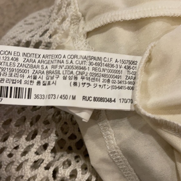 Zara Trafaluc Mesh Skirt with Frills Asymmetric Midi Off-White Half Slip-Medium - Picture 9 of 10